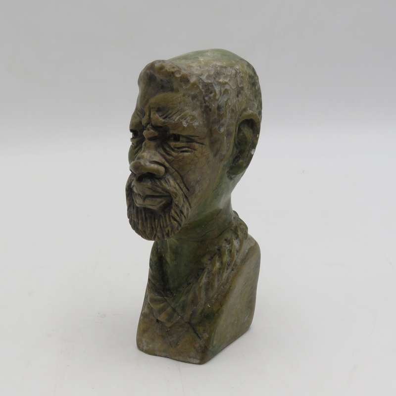 Caleb Samhere Green Opal stone African man carving