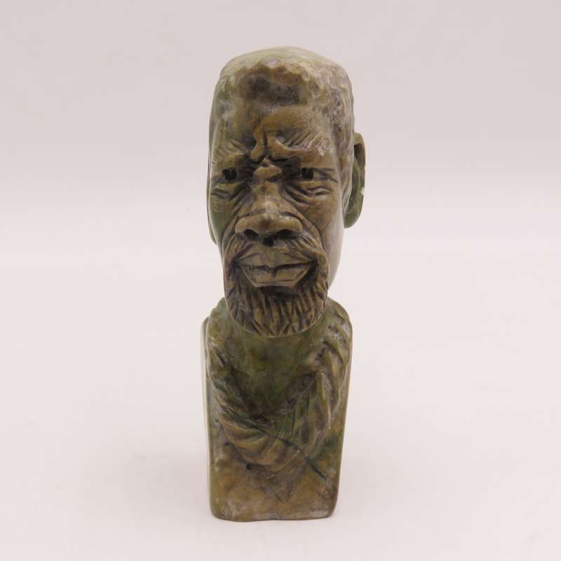 Caleb Samhere Green Opal stone African man carving