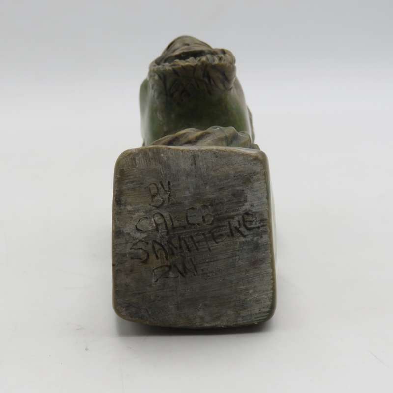 Caleb Samhere Green Opal stone African man carving