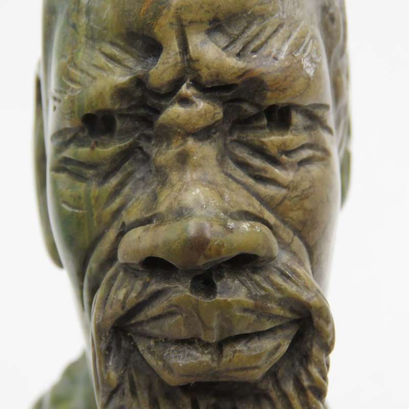 Caleb Samhere Green Opal stone African man carving