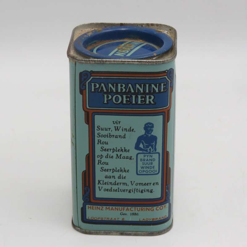 Antique tin of Panbanine Powder - STILL FULL - Made in Ladybrand South Africa