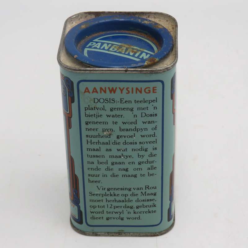 Antique tin of Panbanine Powder - STILL FULL - Made in Ladybrand South Africa