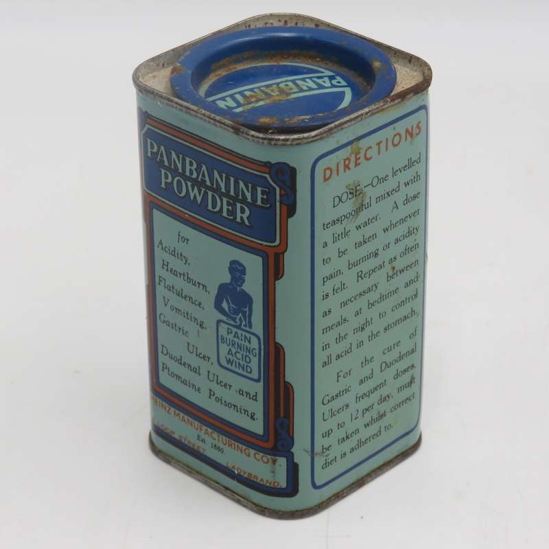 Antique tin of Panbanine Powder - STILL FULL - Made in Ladybrand South Africa