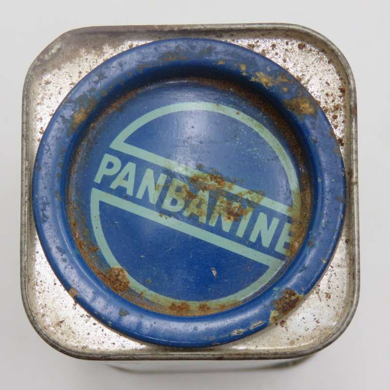 Antique tin of Panbanine Powder - STILL FULL - Made in Ladybrand South Africa
