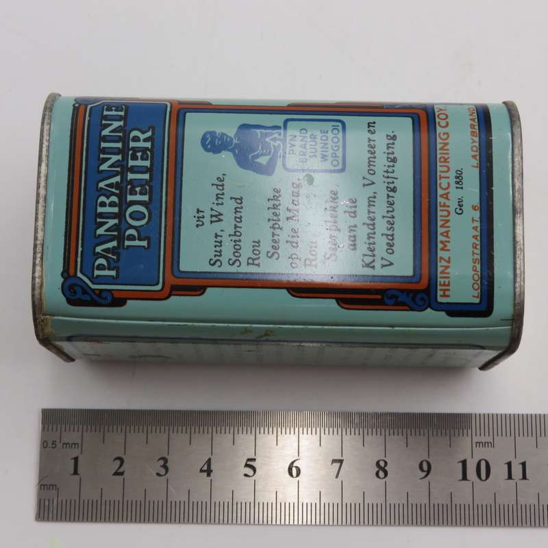 Antique tin of Panbanine Powder - STILL FULL - Made in Ladybrand South Africa