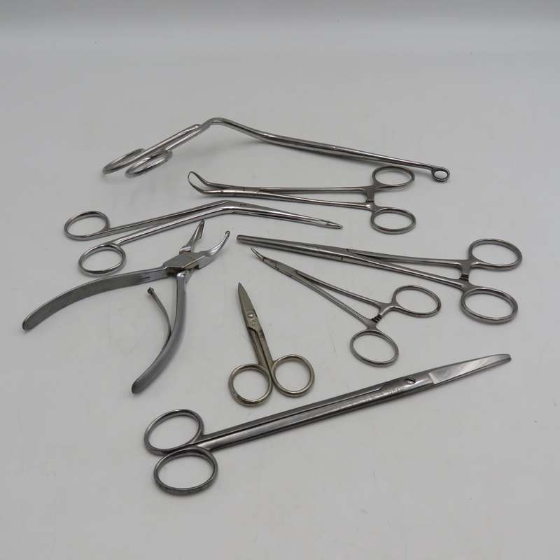 Lot of 10 Dentist and Doctors Tools - Stainless steel