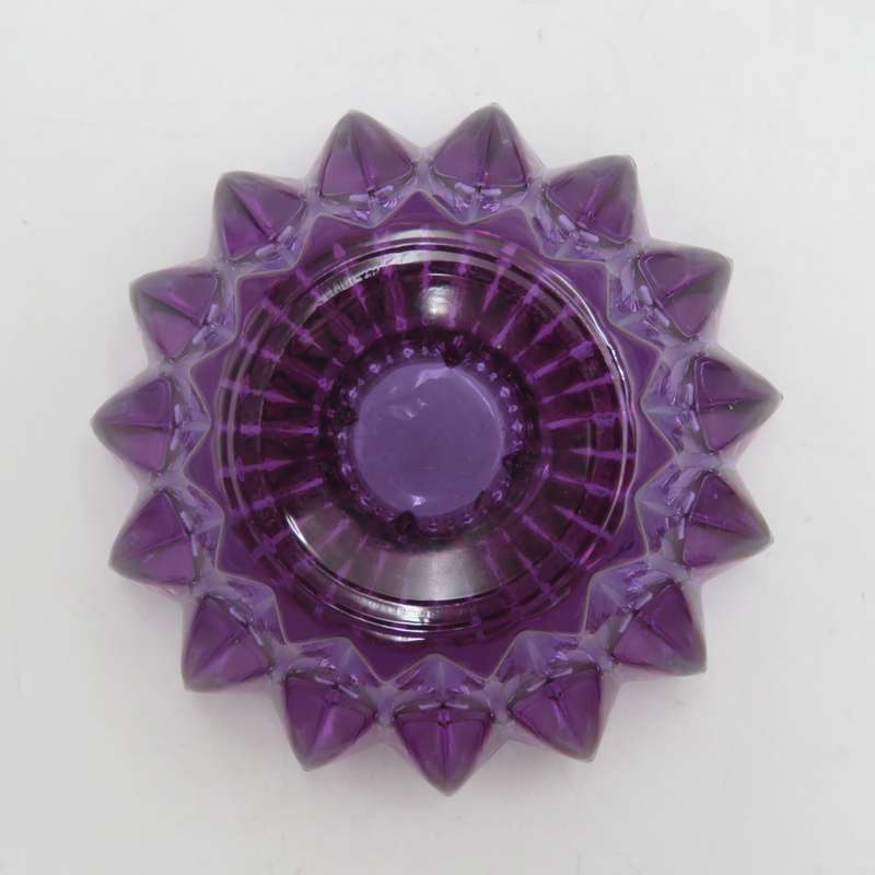 Pair of beautiful Lilas crystal candle holders in box