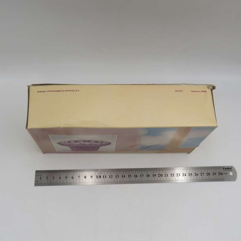 Pair of beautiful Lilas crystal candle holders in box