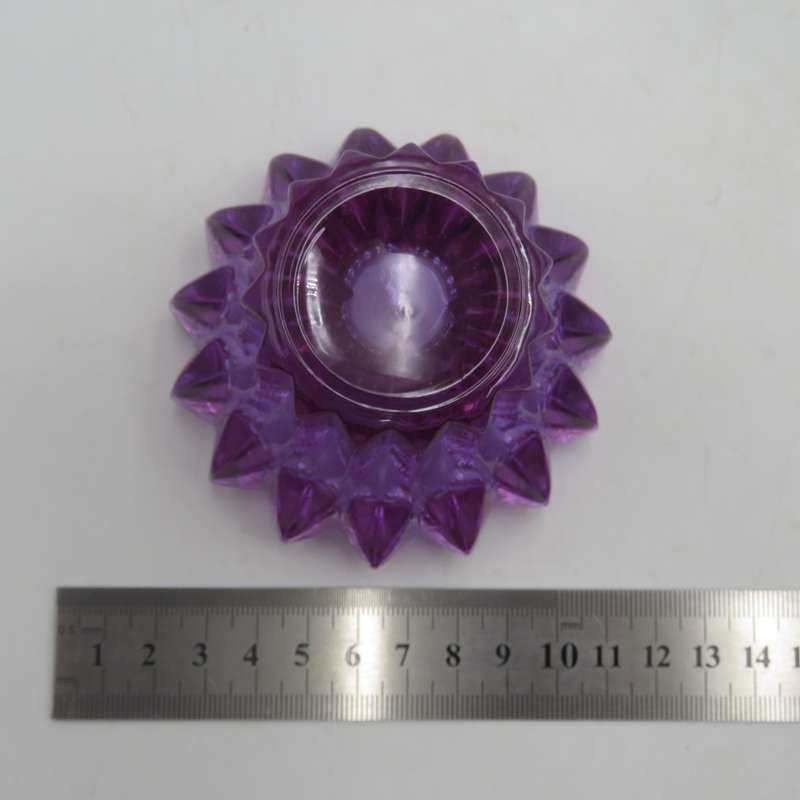 Pair of beautiful Lilas crystal candle holders in box
