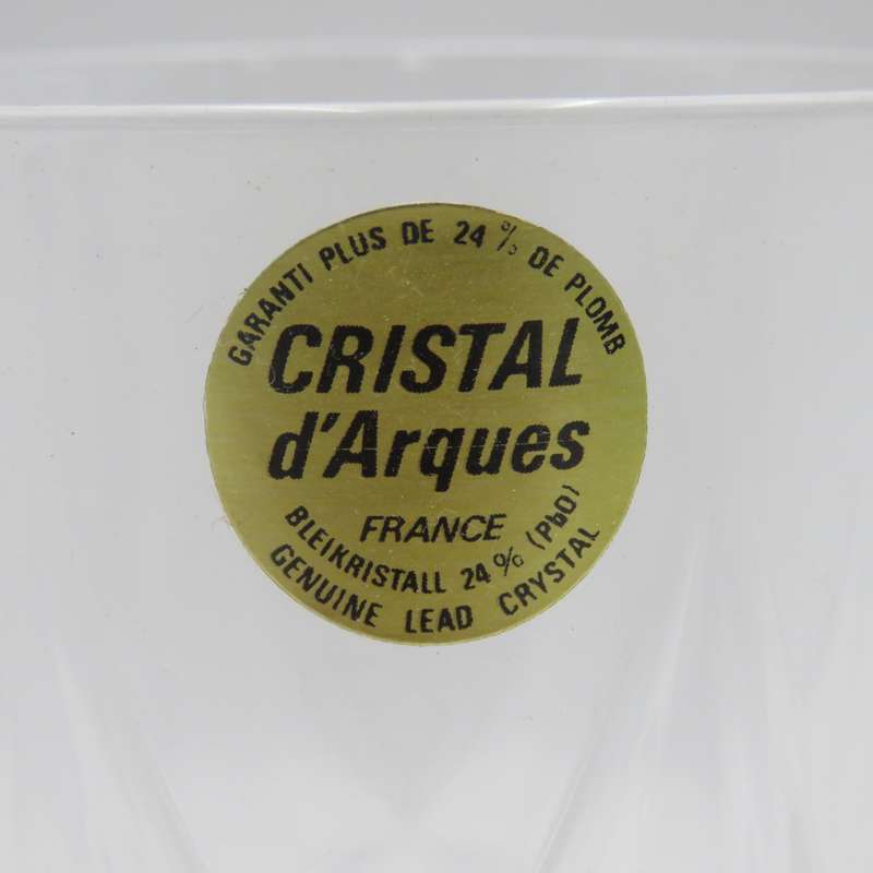 Set of 6 vintage Lilas crystal glasses in box
