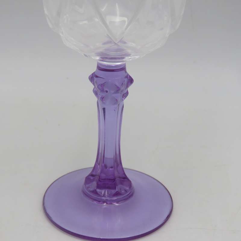 Set of 6 vintage Lilas crystal glasses in box