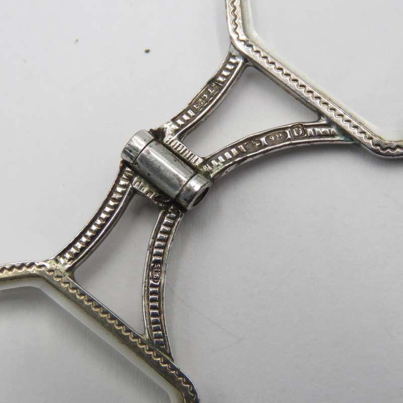Antique Art Deco sterling silver Lorgnette with Marcasites