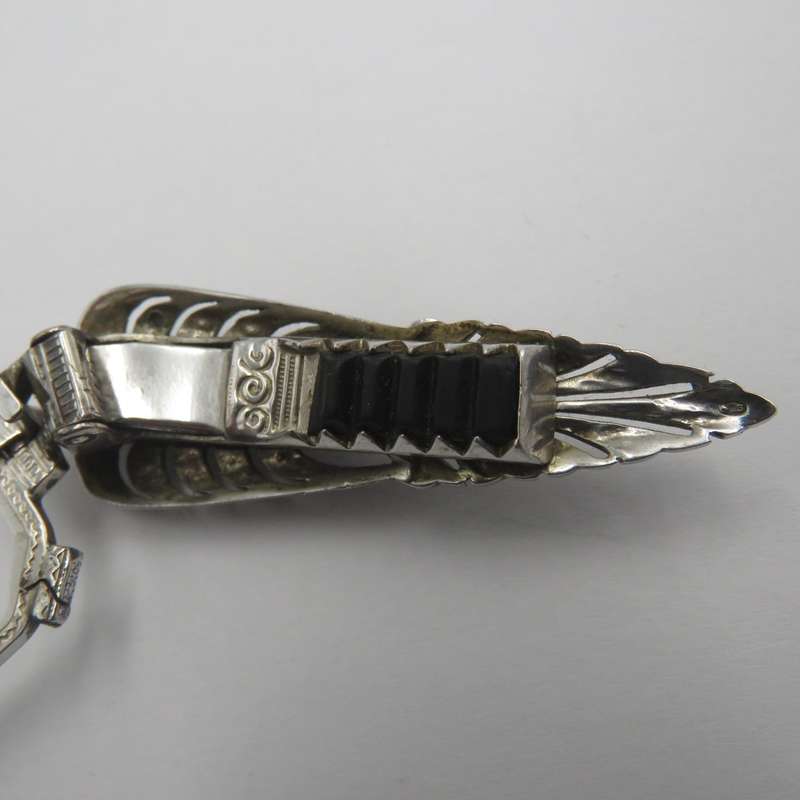 Antique Art Deco sterling silver Lorgnette with Marcasites