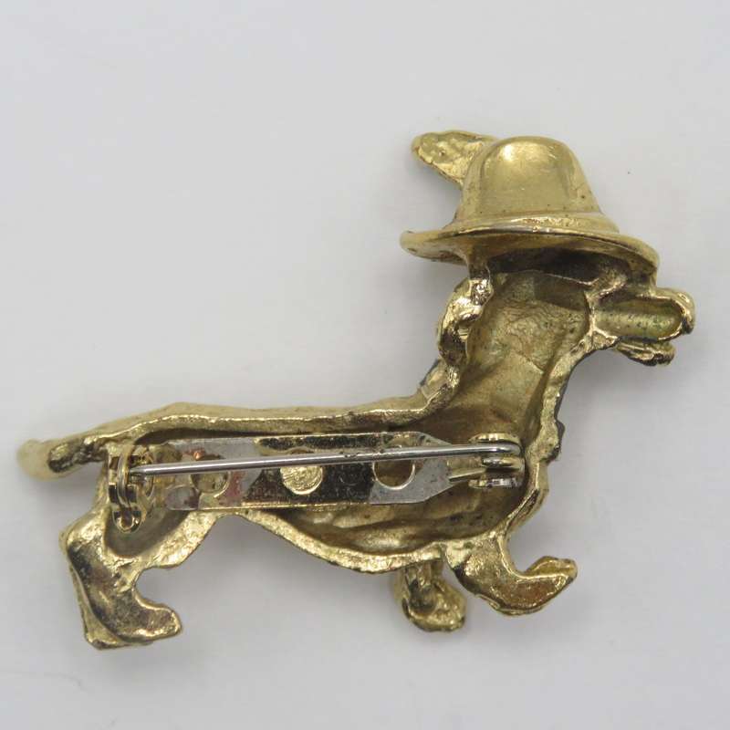 Beautiful gold colour Dachshund brooch