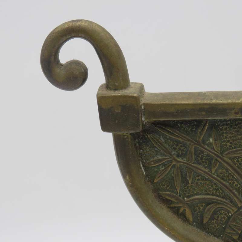 Antique brass stand for fire tools