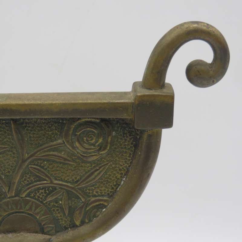 Antique brass stand for fire tools