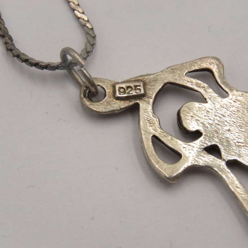 Vintage Sterling silver necklace with dancing princess pendant