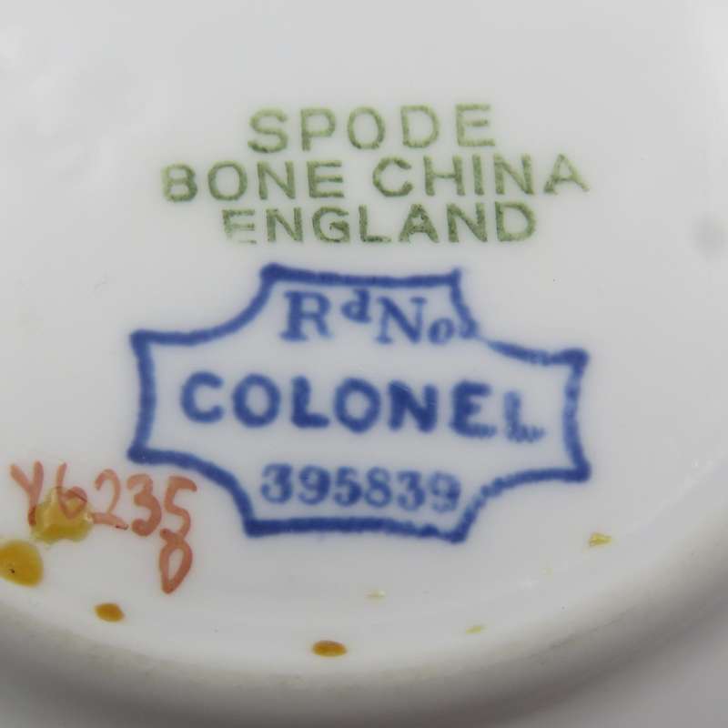 Pair of Vintage Small Spode Colonel pattern mini plates with CR initials