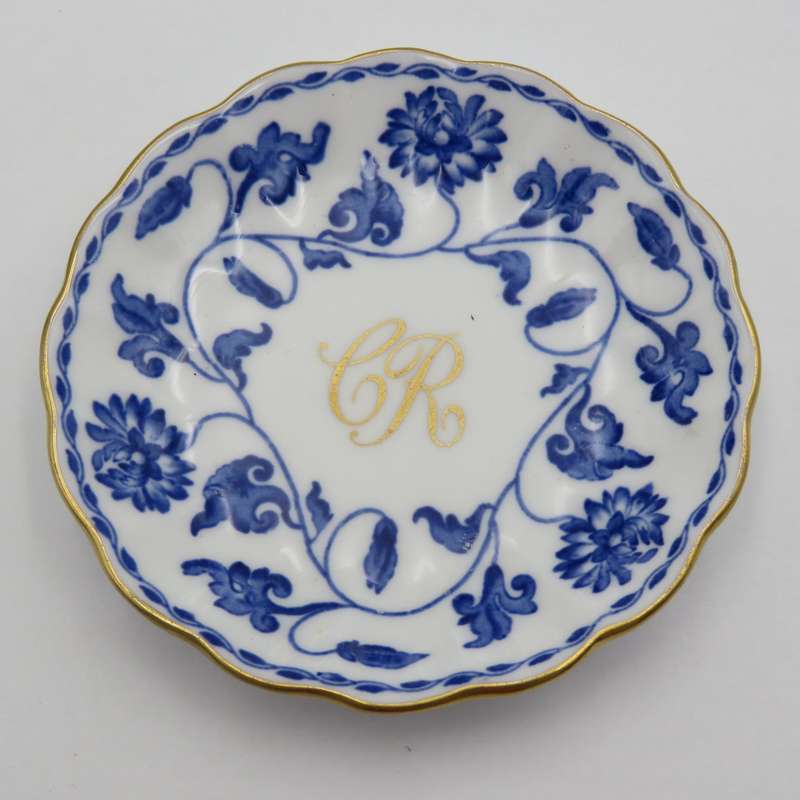 Pair of Vintage Small Spode Colonel pattern mini plates with CR initials