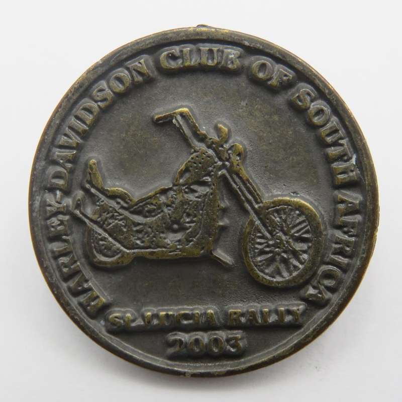 Harley Davidson 2000 & 2003 St Lucia Rally badges