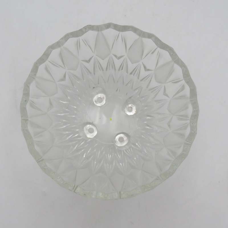 Vintage glass bowl with collection of mini glass vegetables - some has damage