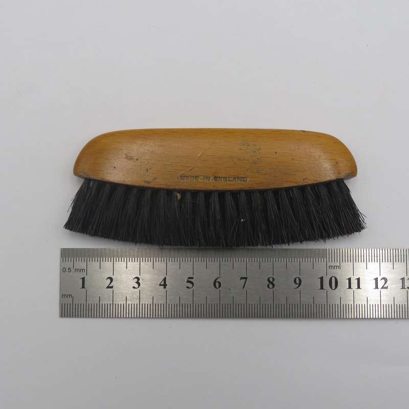 Card Table brush in leather pouch - vintage
