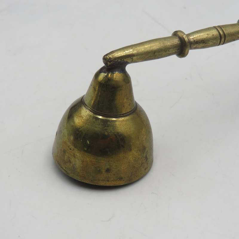 Vintage brass and wood candle snuffer