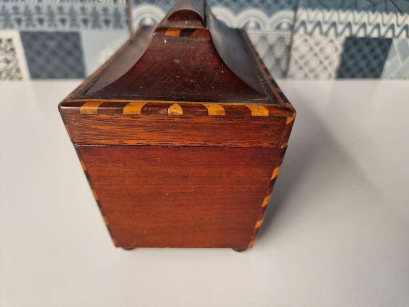 Antique Inlaid Wooden Tea Caddy