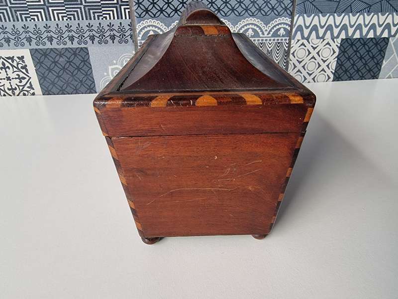 Antique Inlaid Wooden Tea Caddy