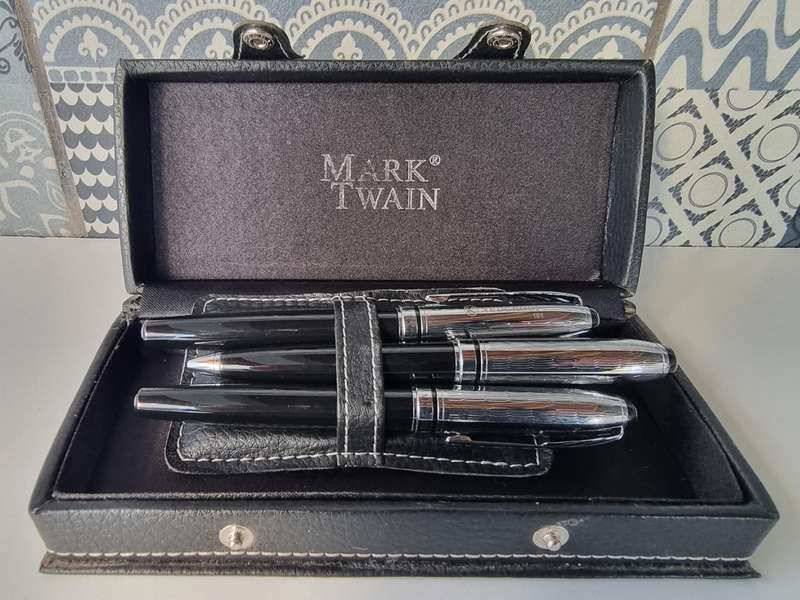 Mark Twain Pen 3pc Set in Leather Case
