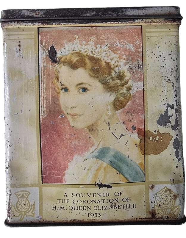 Vintage Queen Elizabeth II Coronation Commemorative Tin 1953