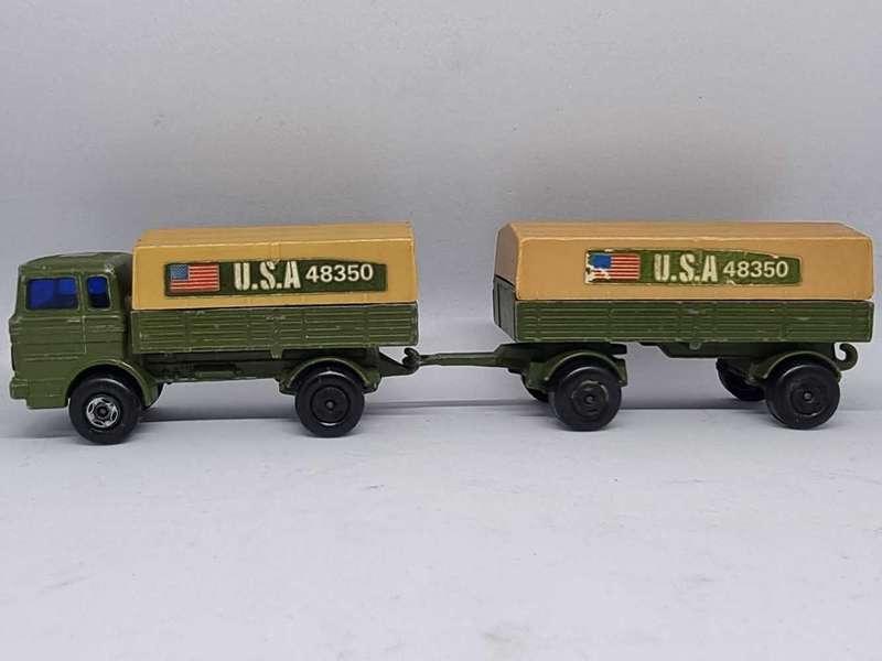 VINTAGE MATCHBOX TP 15  MILITARY MERCEDES TRUCK & TRAILER