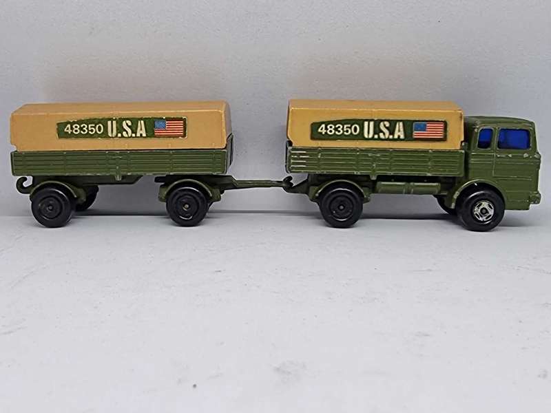 VINTAGE MATCHBOX TP 15  MILITARY MERCEDES TRUCK & TRAILER