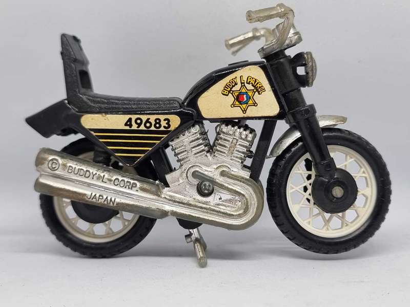 Vintage Buddy L Patrol Police Motorcycle - Hatley 49683 - Japan