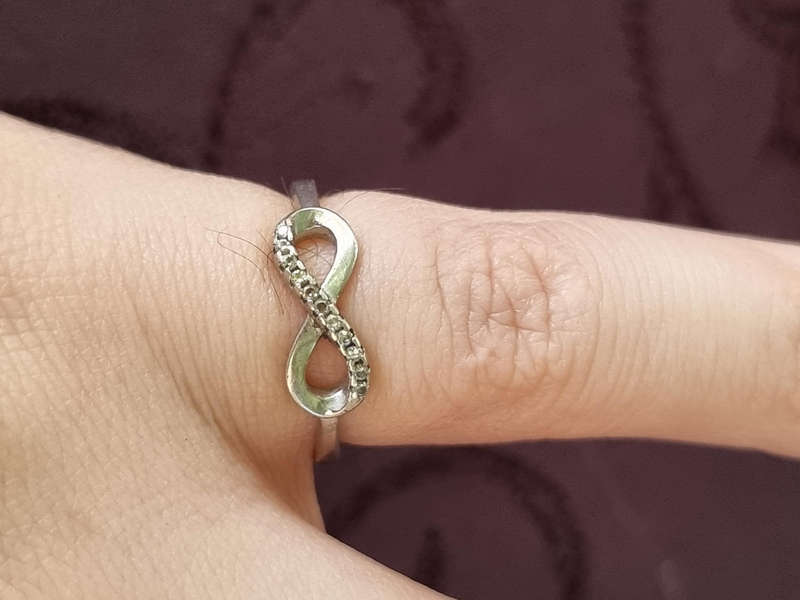 CZ  INFINITY 925 Sterling Silver Ring. ( Genuine Silver. )