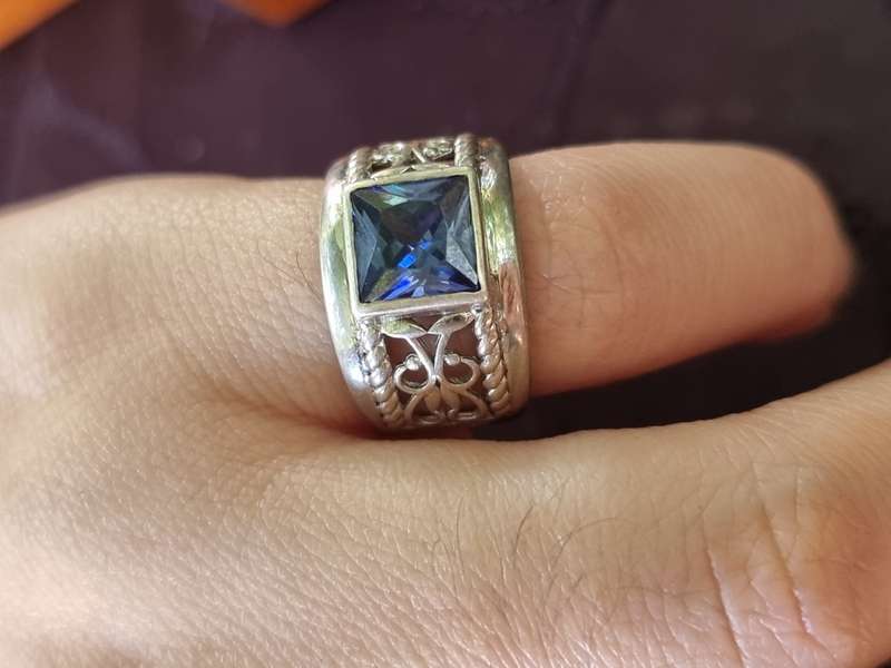 "Blue Sapphire" 925 Sterling Silver Dress Ring