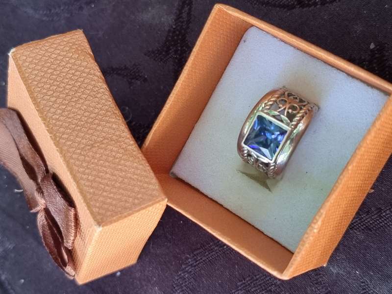 "Blue Sapphire" 925 Sterling Silver Dress Ring
