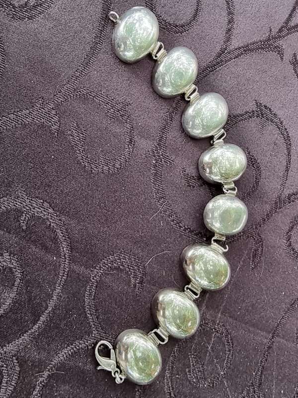 Modernist 925 Sterling Silver Bracelet. ( Genuine Silver. )