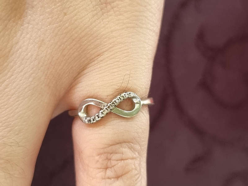 CZ  INFINITY 925 Sterling Silver Ring. ( Genuine Silver. )