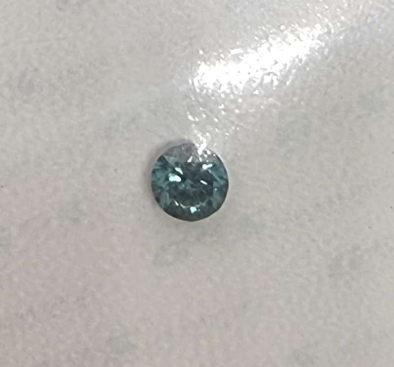 Natural  Diamond "Certified Fancy" Green/Blue Diamond Round Brilliant Cut