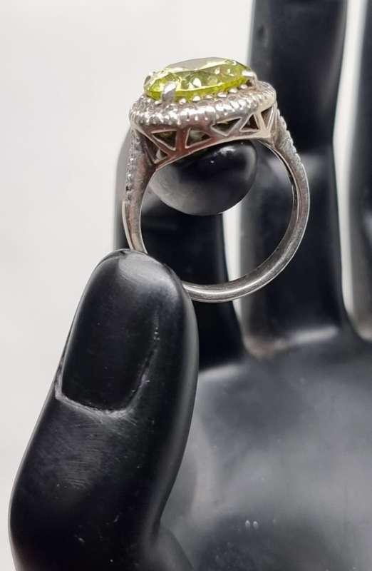 NATURAL "CITRINE" Cocktail Ring, Set in 925 "STERLING SILVER" (Genuine Silver.)