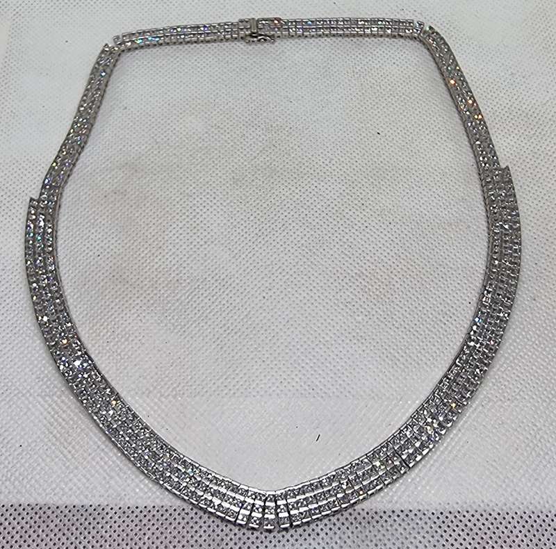 10 Carat CZ 925 Sterling Silver Necklace
