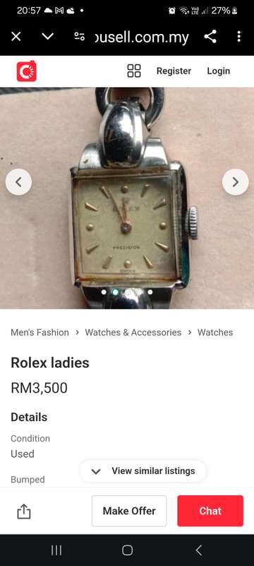 GENUINE "ROLEX" Precision Ladies Watch Stainless Steel.
