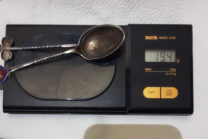 2 X .925 Silver spoons lot 19.4 gr