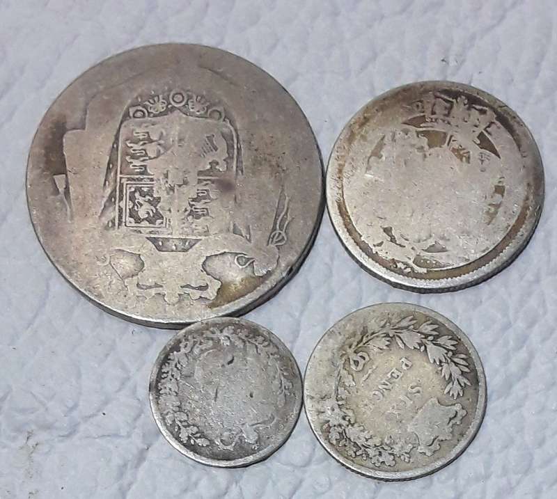 1800's Silver Great Britain coin lot 21.1gr