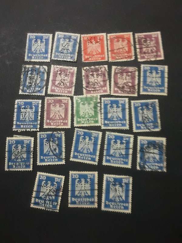 1924 Germany stamp lot interesting perforations (23)