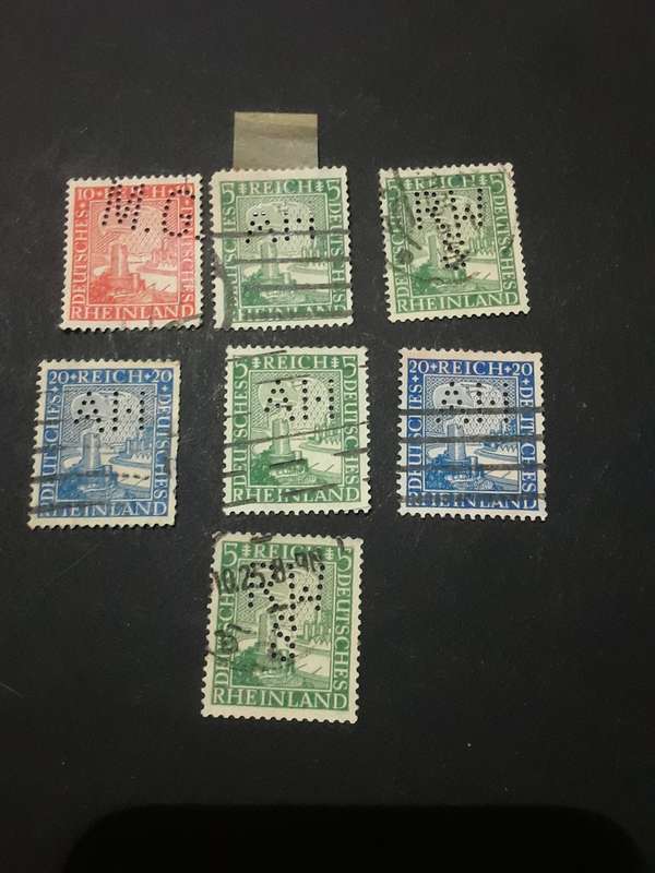 1925 Germany stamp lot interesting perforations (7)