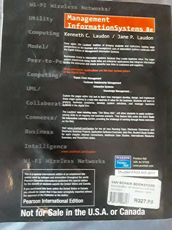 International Edition Managment Information system book