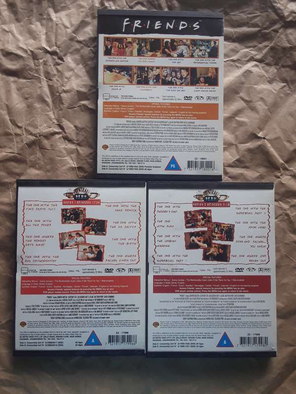Friends series 1+2+3 dvd lot (3)
