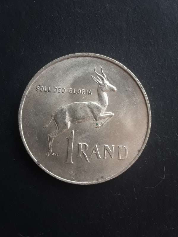 1967 South Africa silver 1 rand coin(English legend)